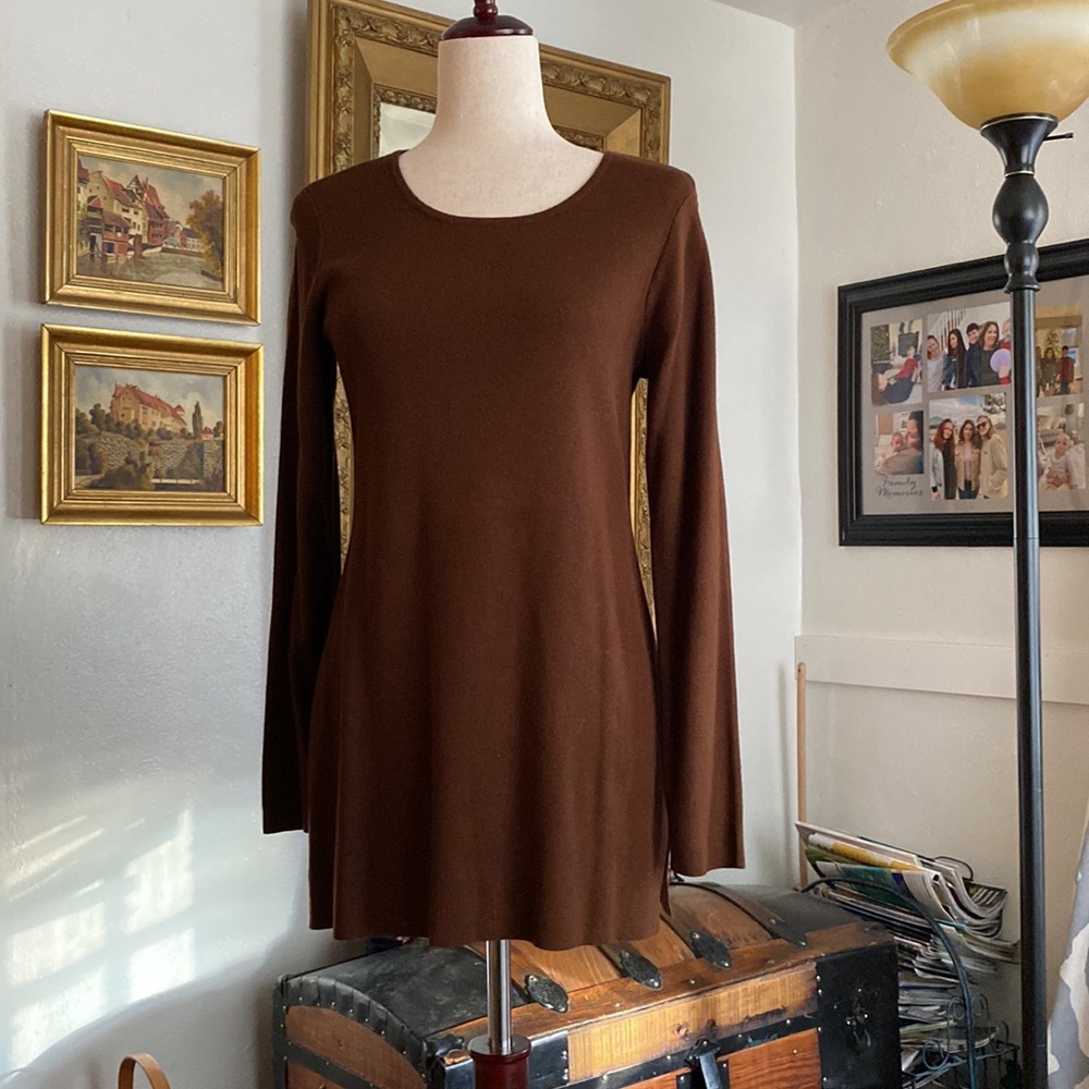 NWOT~ Louis Dell’Olio Whisper-Knit Sweater~ Cinnamon-Chocolaté ~ size XS-SM